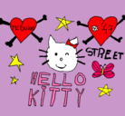 Dibujo Hello Kitty pintado por steffy