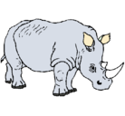 Dibujo Rinoceronte pintado por violeta7