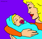 Dibujo Madre con su bebe II pintado por marta5