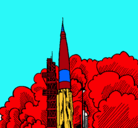 Dibujo Lanzamiento cohete pintado por emiliano104