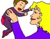 Dibujo Madre con su bebe pintado por carfkhfhjfhk
