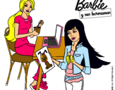 Dibujo Barbie y su hermana merendando pintado por yilmar