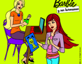 Dibujo Barbie y su hermana merendando pintado por NAIRA