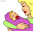 Dibujo Madre con su bebe II pintado por alex16