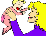 Dibujo Madre con su bebe pintado por Joviithaa