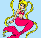 Dibujo Sirena con perlas pintado por zianya