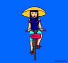 Dibujo China en bicicleta pintado por estefania-