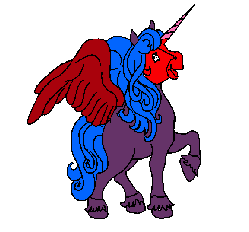 Dibujo Unicornio con alas pintado por Kyra