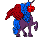 Dibujo Unicornio con alas pintado por Kyra
