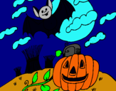 Dibujo Paisaje de Halloween pintado por diablitaxx