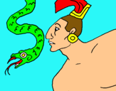 Dibujo Serpiente y guerrero pintado por RICCI