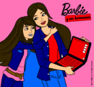 Dibujo El nuevo portátil de Barbie pintado por ginger