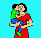 Dibujo Beso maternal pintado por julieti8
