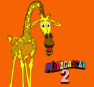 Dibujo Madagascar 2 Melman pintado por deme