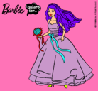 Dibujo Barbie vestida de novia pintado por saraycasca