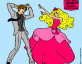 Dibujo Barbie bailando con un amigo pintado por lala49