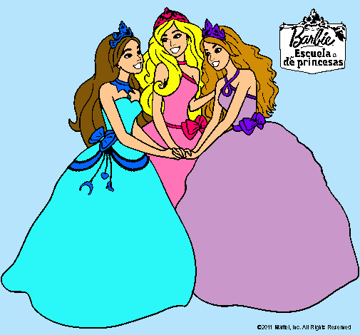 Dibujo Barbie y sus amigas princesas pintado por tabita40