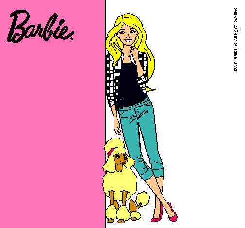 Barbie con cazadora de cuadros