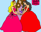 Dibujo Barbie y sus amigas princesas pintado por lala49
