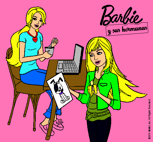 Dibujo De Barbie Y Su Hermana Merendando Pintado Por Genitha En Dibujos Net El D A A