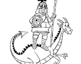 Dibujo Caballero San Jorge y el dragon pintado por ta0ara
