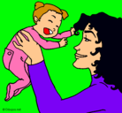 Dibujo Madre con su bebe pintado por rfgtyhkuytfa