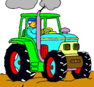 Dibujo Tractor en funcionamiento pintado por pabloferrer