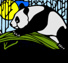 Dibujo Oso panda comiendo pintado por anthonio
