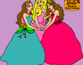 Dibujo Barbie y sus amigas princesas pintado por lolas