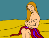 Dibujo Madre con su bebe pintado por mimamayyo