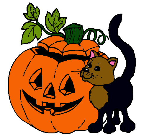 Calabaza y gato