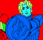 Dibujo Caballero con escudo de león pintado por isabeletana