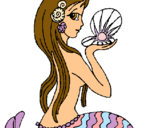 Dibujo Sirena y perla pintado por rqlopezg