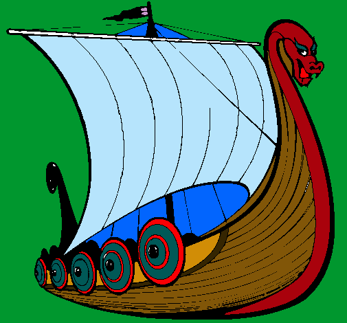 Dibujo Barco vikingo pintado por maikoluc