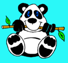 Dibujo Oso panda pintado por almana