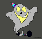 Dibujo Fantasma con sombrero de fiesta pintado por NnIiCcOo77TL