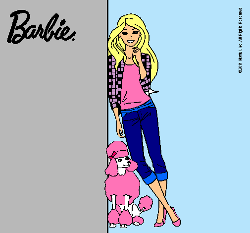 Barbie con cazadora de cuadros