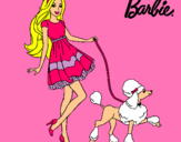 Dibujo Barbie paseando a su mascota pintado por DANUSKA