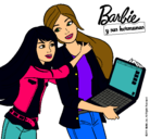 Dibujo El nuevo portátil de Barbie pintado por Baila