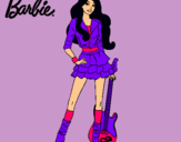 Dibujo Barbie rockera pintado por dragonesa