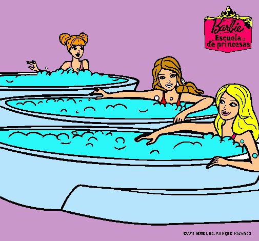 Barbie y sus amigas en el jacuzzi