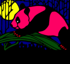 Dibujo Oso panda comiendo pintado por critina