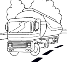 Dibujo Camión cisterna pintado por rabano