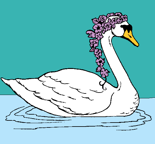 Cisne con flores