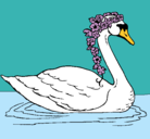 Dibujo Cisne con flores pintado por anais001