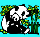 Dibujo Mama panda pintado por nereaeren