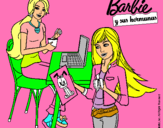 Dibujo Barbie y su hermana merendando pintado por Sofvese    