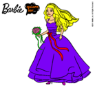 Dibujo Barbie vestida de novia pintado por islamagica