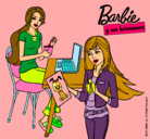 Dibujo Barbie y su hermana merendando pintado por paolitax