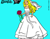 Dibujo Barbie vestida de novia pintado por estelasob